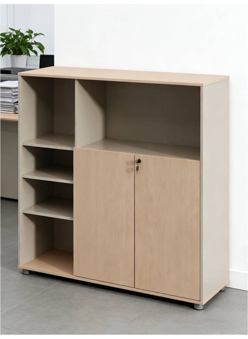 أدين خزانة ملفات مكتبية مع قفل، خزانة تخزين مستندات وأرشيف بمقاس 120×40×126 سم - Image 2